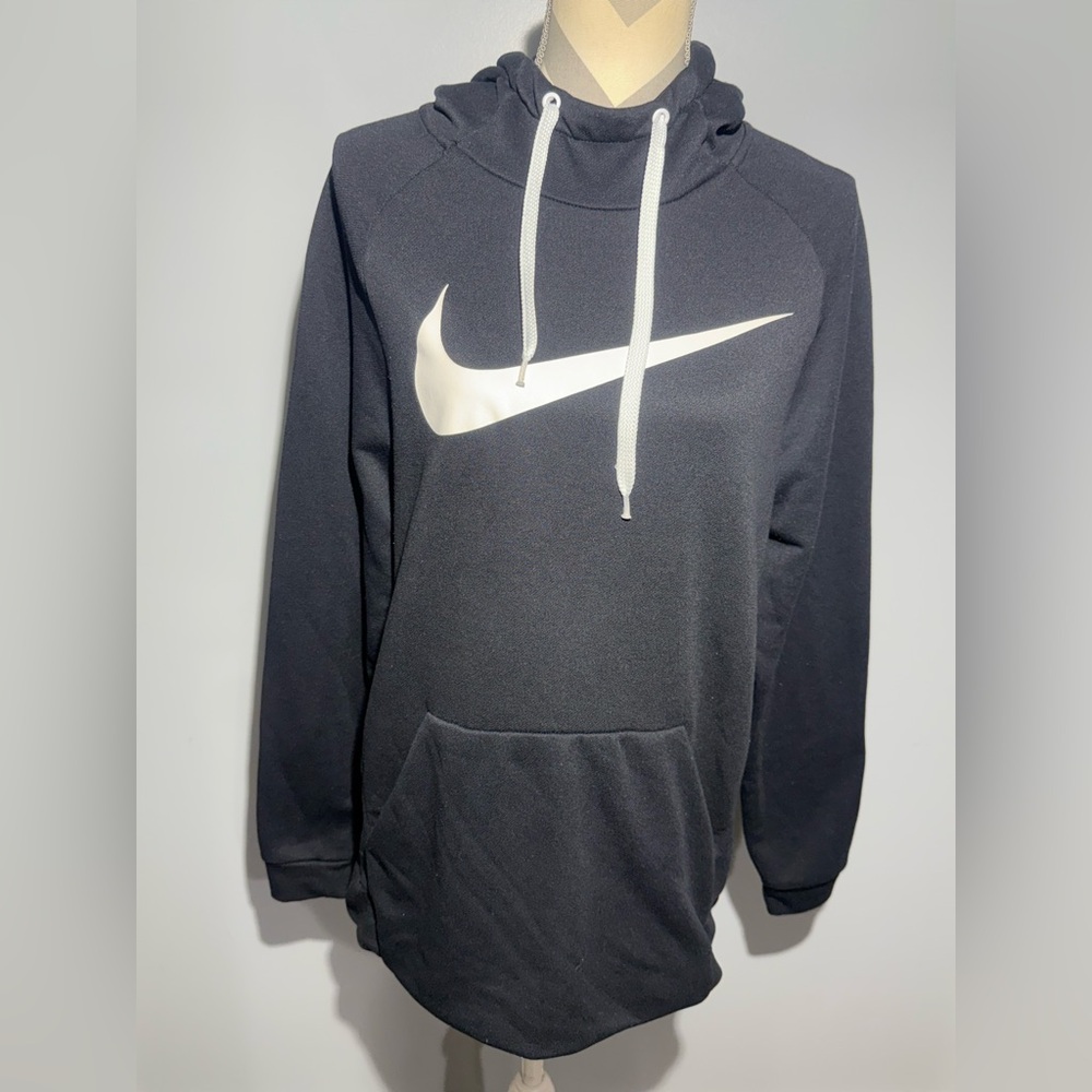 Nike Women's Black Hoodie with White Logo